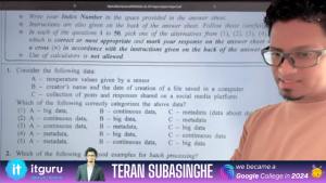 A/L ICT 2024 Past Paper: Meta Data, Continuous Data & Big Data | Question 1